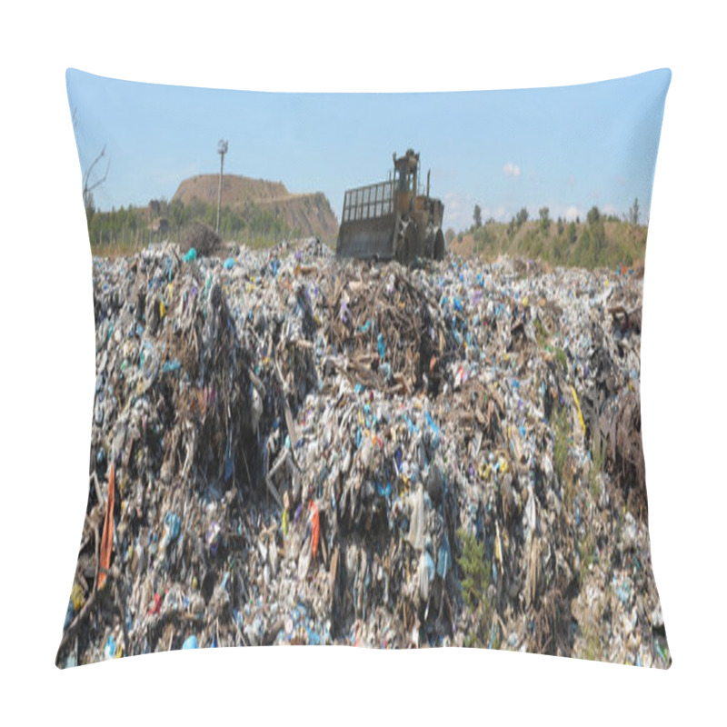 Personality  The Bulldozer On A Garbage Dump Pillow Covers