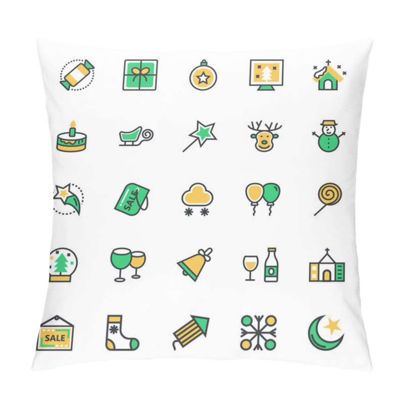 Personality  Christmas Vector Icons 2 Pillow Covers