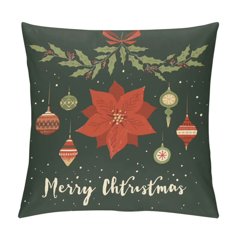 Personality  Christmas Decorations, Borders, Garland, Elements. Hand-drawn Illustration. Pillow Covers