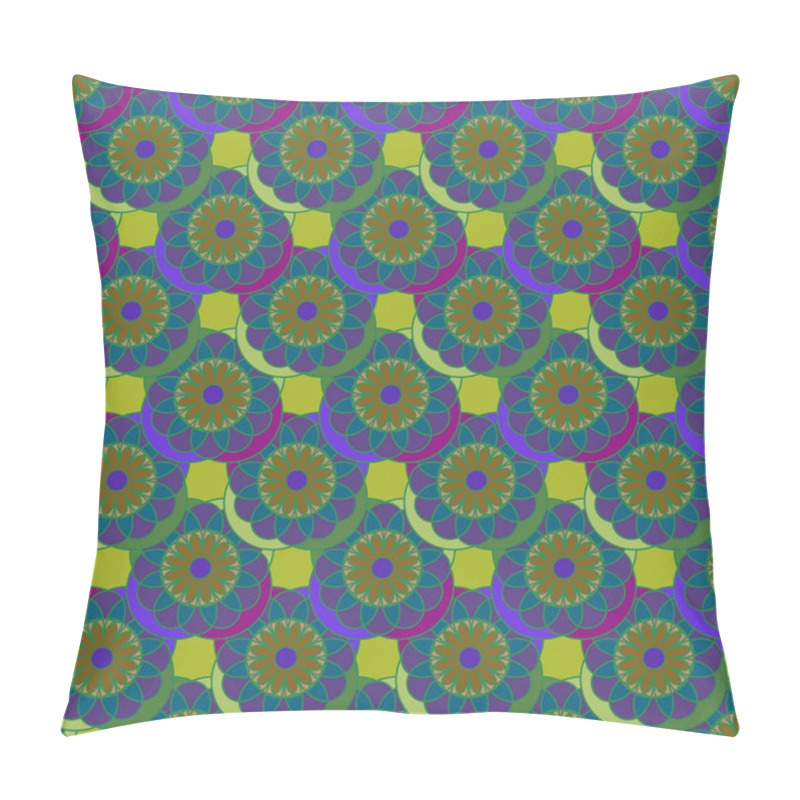 Personality  Geometric Fractal Mandala Seamless Pattern For Background Or Design Work. Pillow Covers