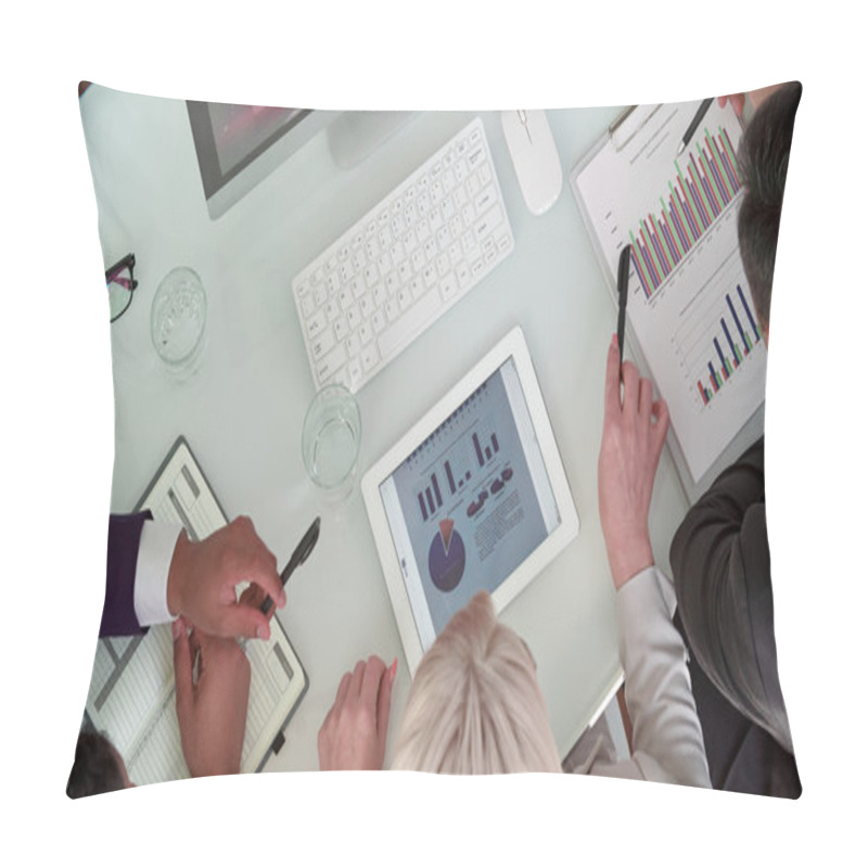 Personality  Businesspeople Working With Data  Pillow Covers