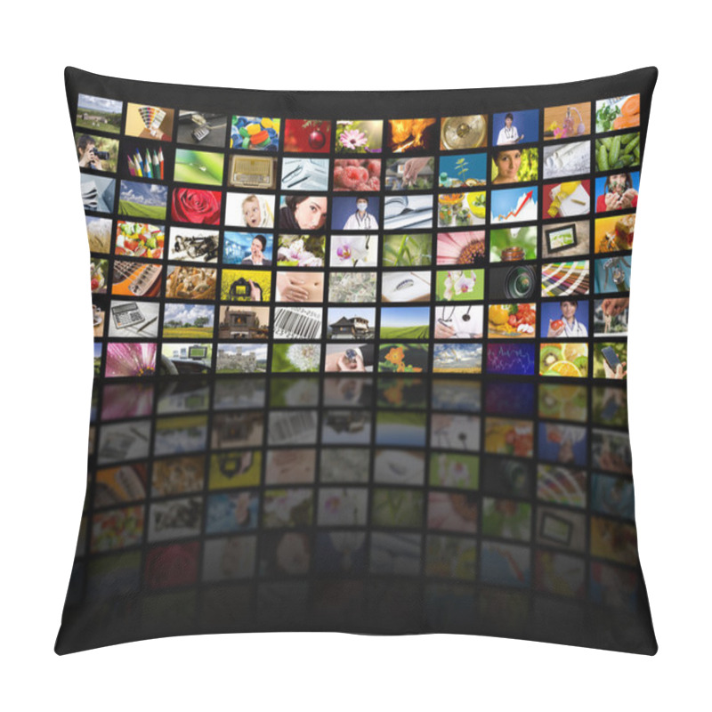 Personality  Television Production Concept. TV Movie Panels Pillow Covers