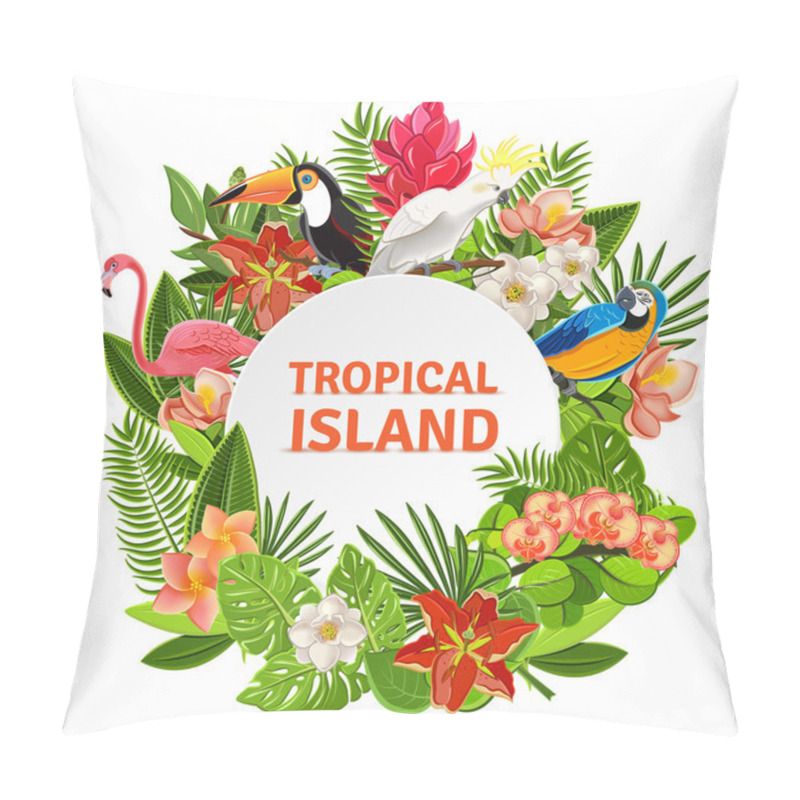 Personality  Tropical Birs And Flowers Pillow Covers