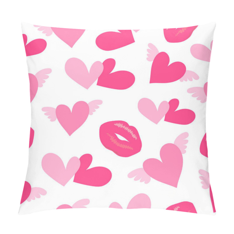 Personality  Primitive Seamless Retro Pattern With Different Lips And Hearts Pillow Covers