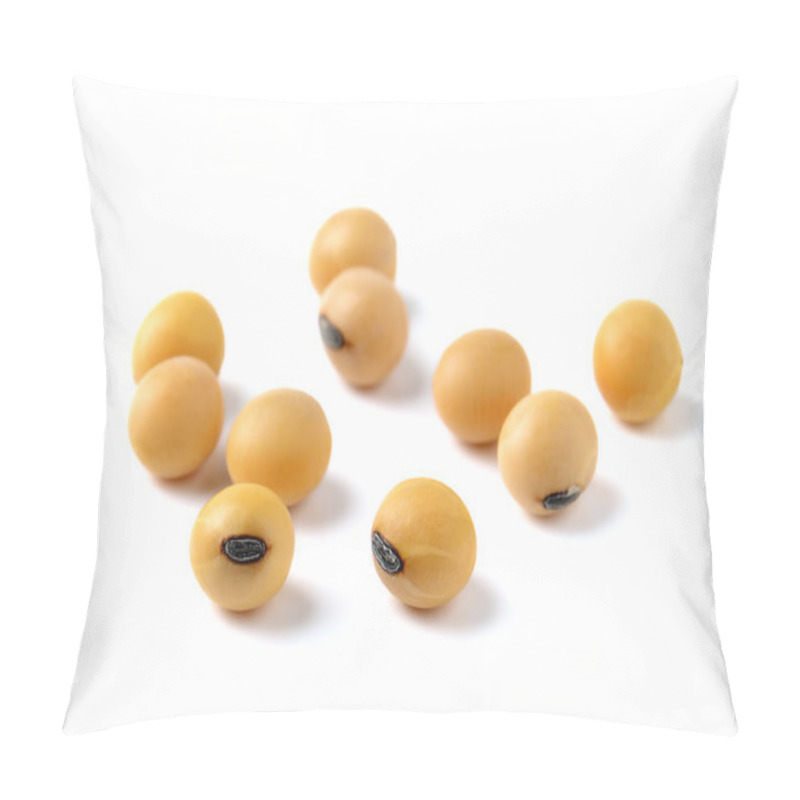 Personality  Closeup Of Soy Beans On White Background Pillow Covers