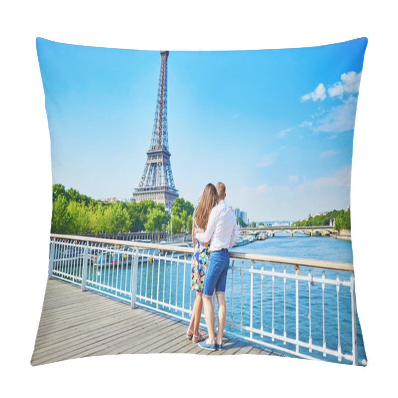 Personality  Young Couple Having A Date In Paris, France Pillow Covers