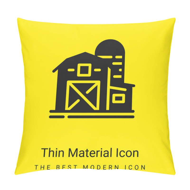 Personality  Barn Minimal Bright Yellow Material Icon Pillow Covers