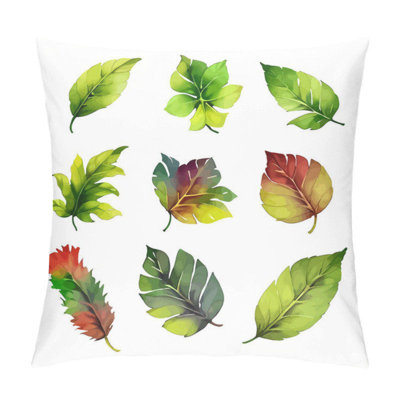 Personality  Watercolor Vector Set Of Flower Floral Leaves Leaf Collection Florals And Botanicals Illustration Pillow Covers