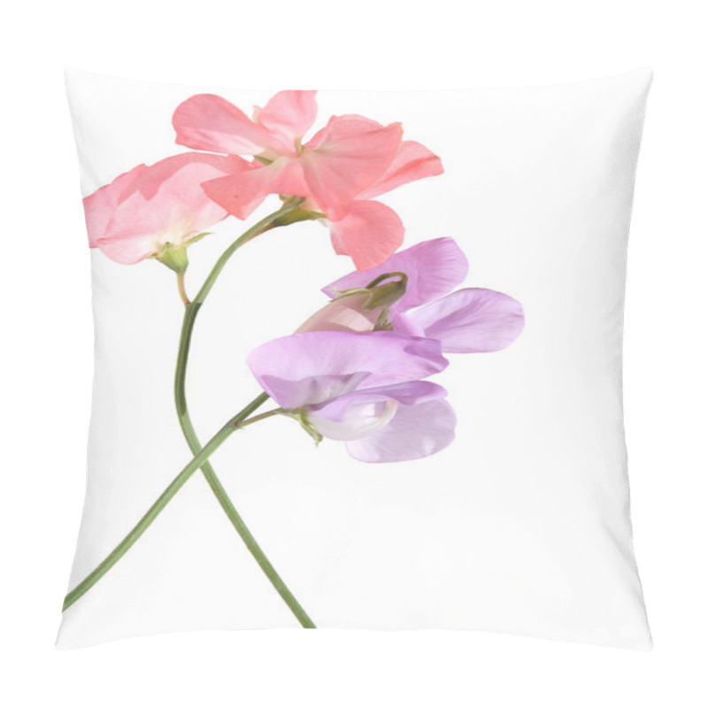 Personality  Pink And Lilac Sweet Pea Flowers Pillow Covers