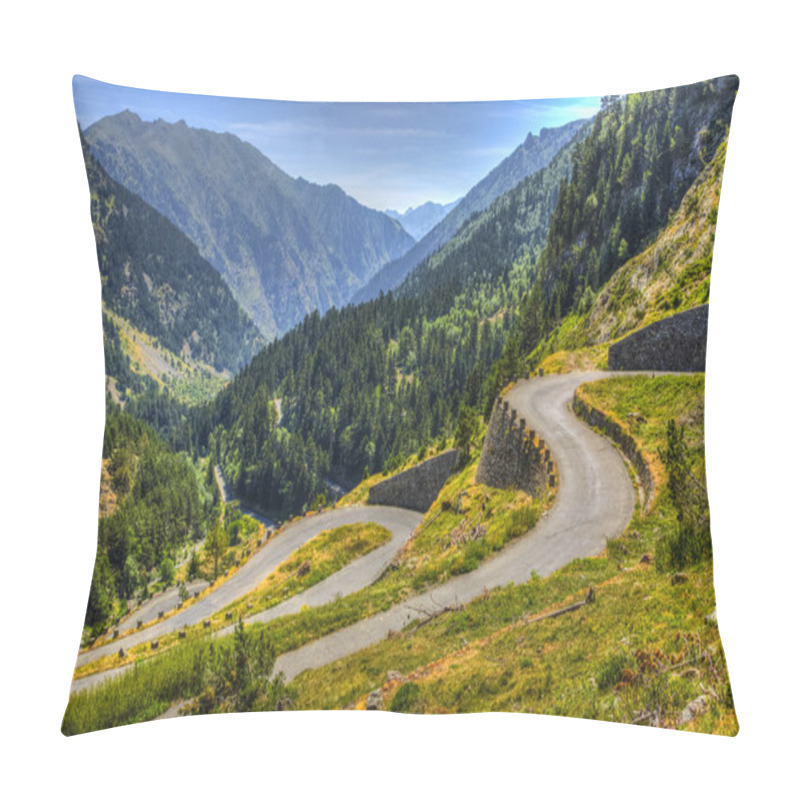 Personality  Winding Road In Pyrenees Mountains Pillow Covers