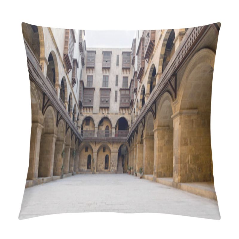 Personality  Facade Of Caravansary (Wikala) Of Bazaraa, , Medieval Cairo, Egypt Pillow Covers