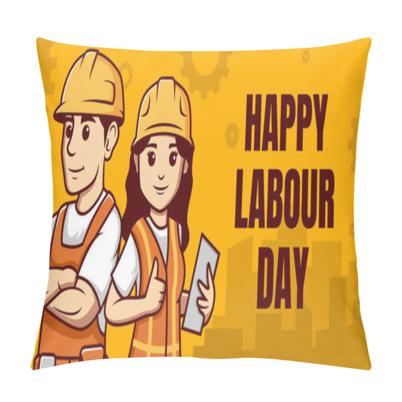 Personality  Happy Labour Day Vector Pillow Covers