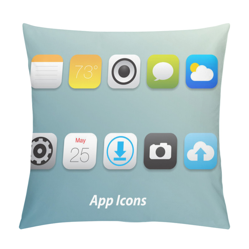 Personality  Set Of App Icons For Smartphones And Tablets Pillow Covers