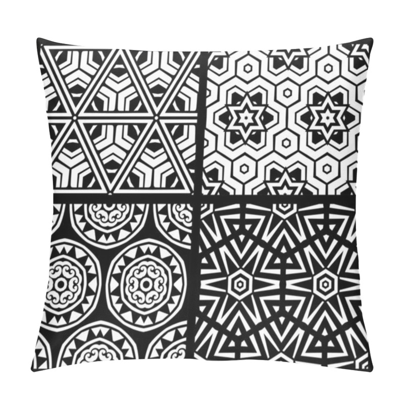 Personality  Set Of Seamless Geometric Patterns.  Pillow Covers