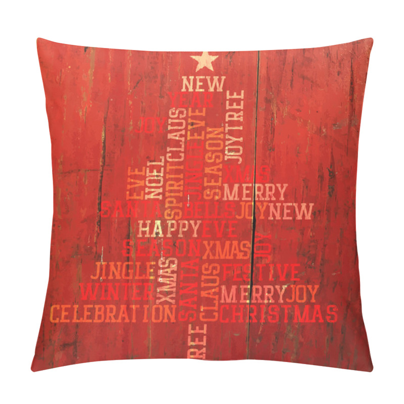 Personality  Xmas Tree Words Composition Pillow Covers