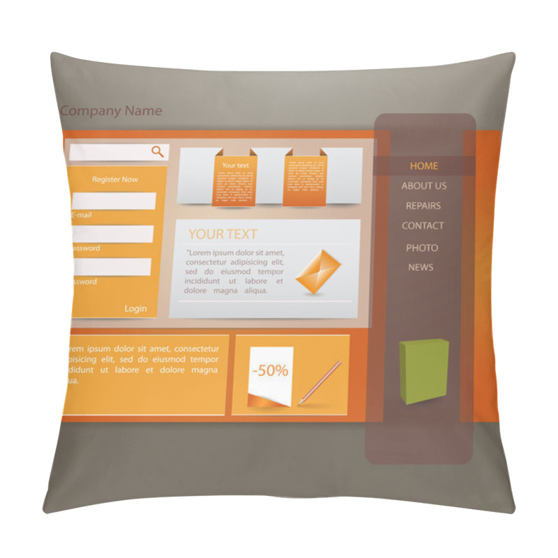 Personality  Orange Website Creative Template Pillow Covers