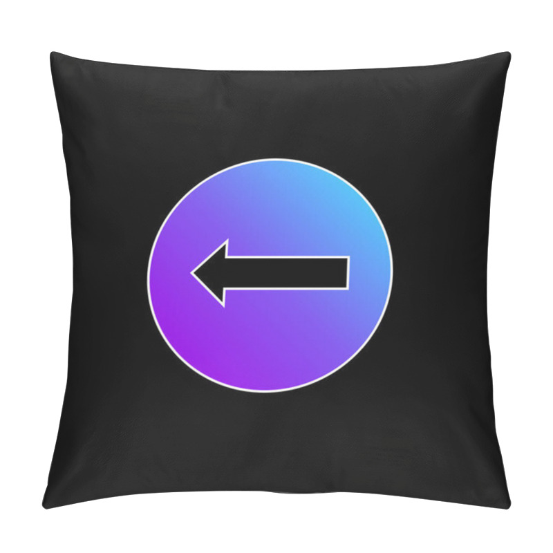 Personality  Arrow Pointing To Left In A Circle Blue Gradient Vector Icon Pillow Covers