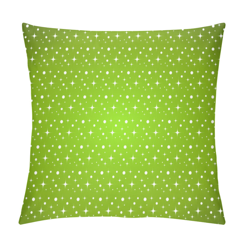 Personality  Green Background With Stars And Dots Pillow Covers