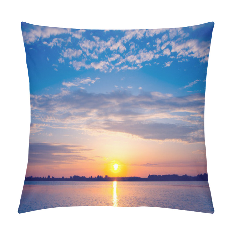 Personality  Amazing Sunset Over Lake Pillow Covers