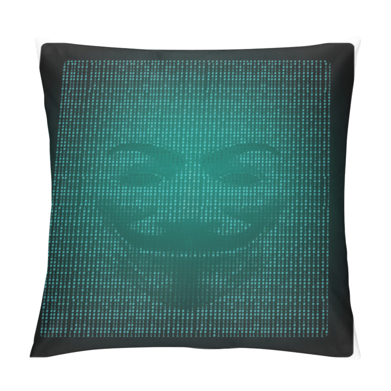 Personality  Green Digital Smiling Face Pillow Covers