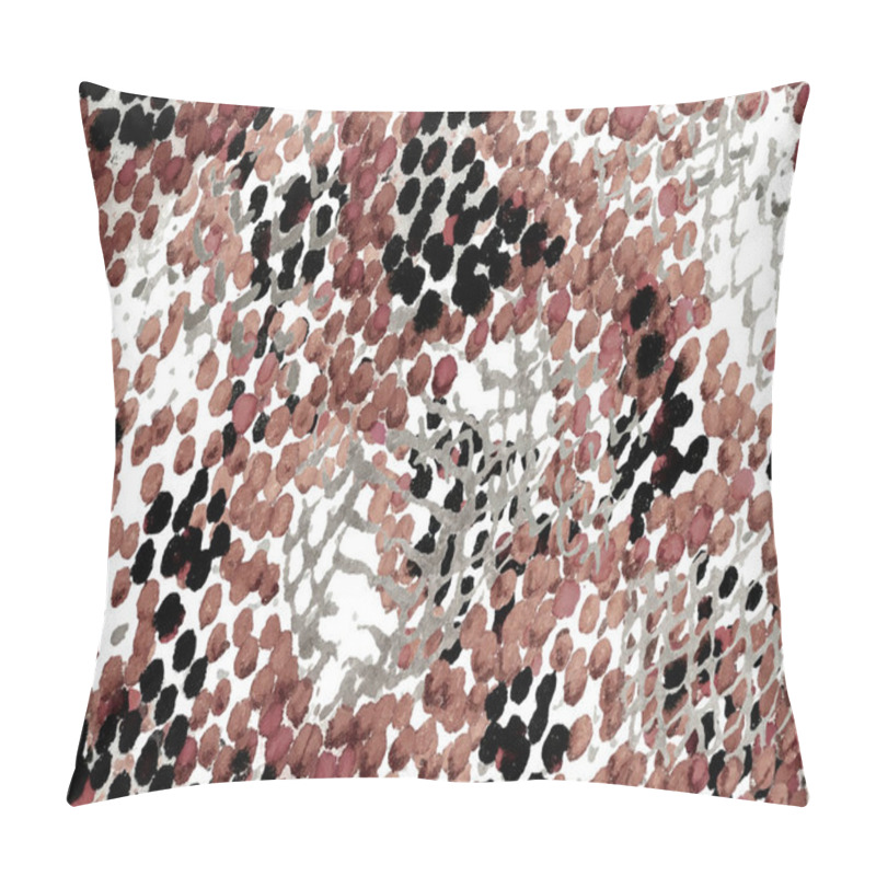 Personality  Watercolor Ethnic Design. Summer Rhombus Background. Vibrant Geometric Swimwear Pattern. Ethnic Seamless Pattern. Geo Symmetric Ikat Rapport. Black And White Snake Skin Random Texture. Pillow Covers