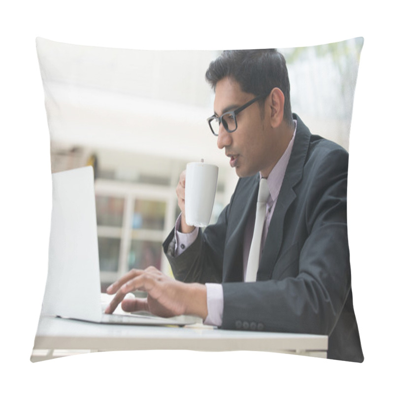 Personality  Indian Business Male With Laptop Pillow Covers