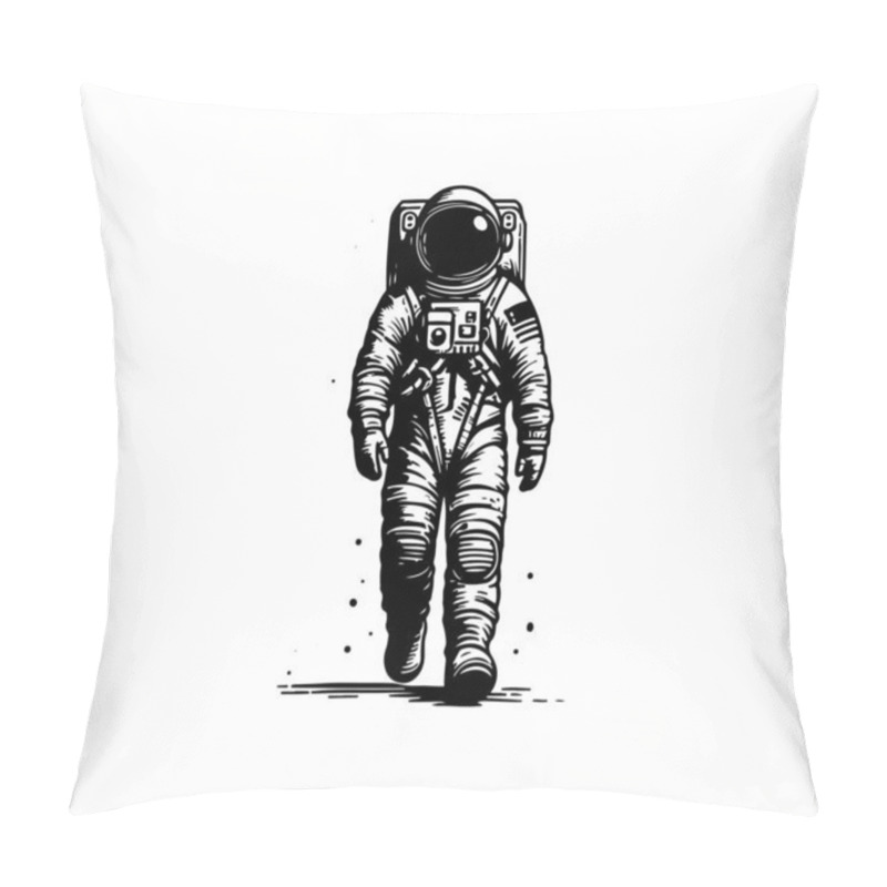 Personality  Astronaut Hand Drawn Illustration Vector Graphic Asset Pillow Covers