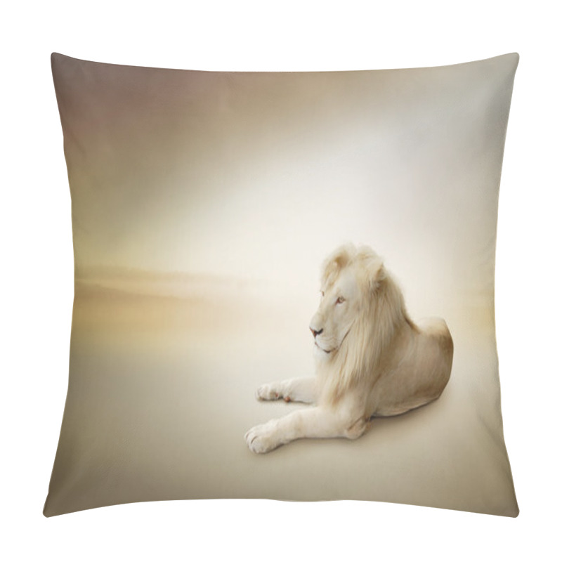 Personality  Luxury Photo Of White Lion Pillow Covers