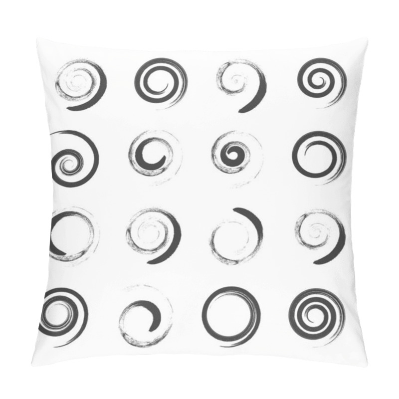 Personality  Abstract Spiral Swirl Design Elements With Brush Stroke Effect. Vector Art. Pillow Covers