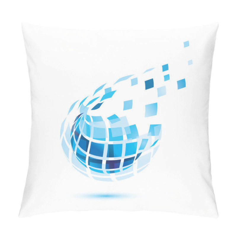 Personality  Abstract Globe Icon, Business And Comunication Concept Pillow Covers