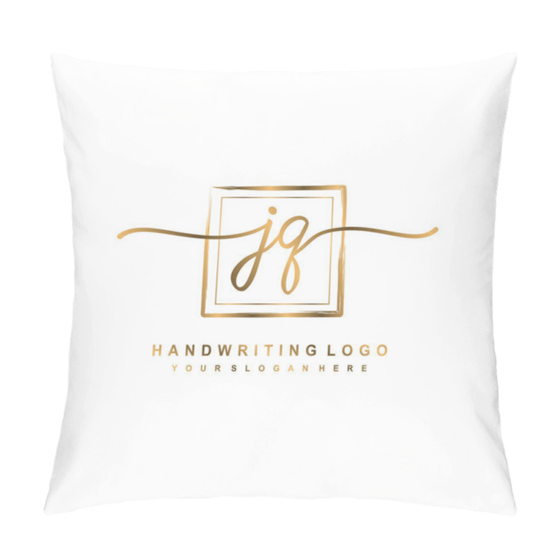 Personality  JQ Beauty Vector Initial Logo, Handwriting Logo Of Initial Signature, Wedding, Fashion Pillow Covers