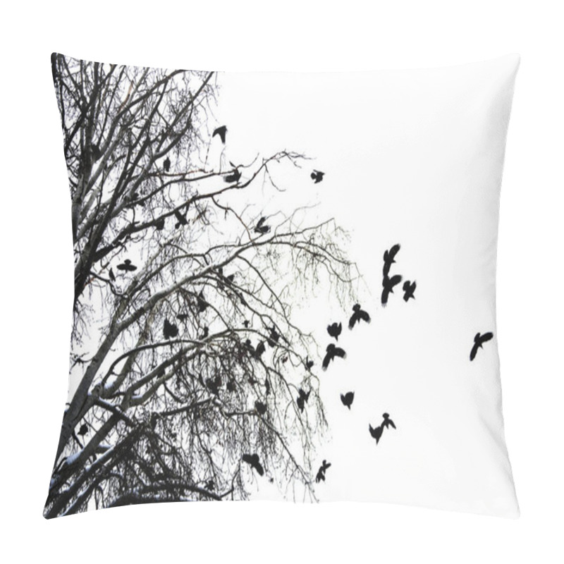 Personality  Crows On Tree Branch Background Pillow Covers