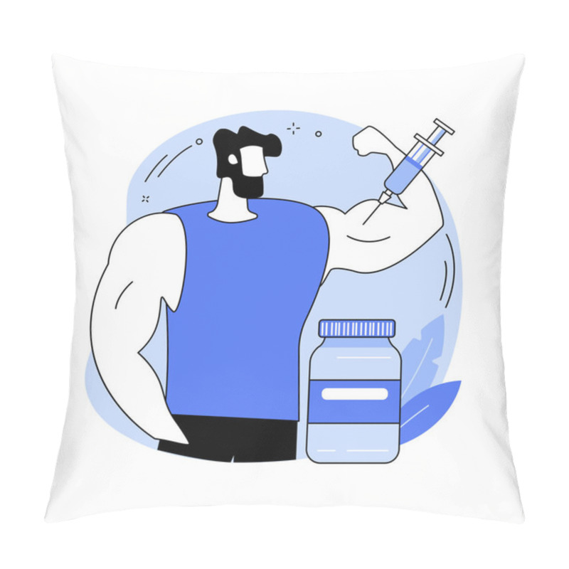 Personality  Anabolic Steroids Abstract Concept Vector Illustration. Anabolic Steroids Doping, Anti-aging Aid, Illegal Sport Drugs, Hormone Testosterone, Muscle Mass, Athletic Performance Abstract Metaphor. Pillow Covers