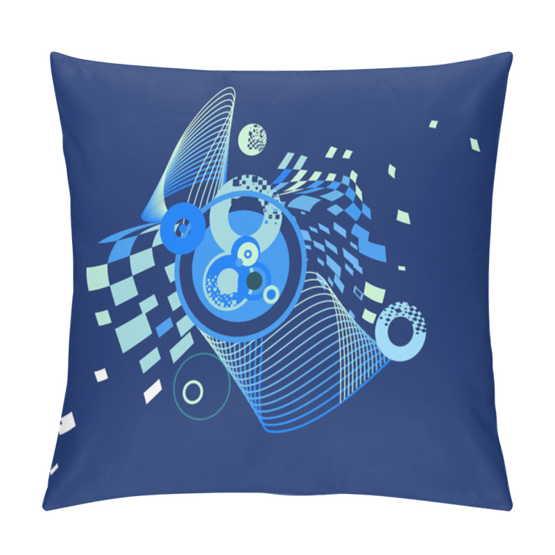 Personality  Dark Blue Abstract Image With The Circles Pillow Covers