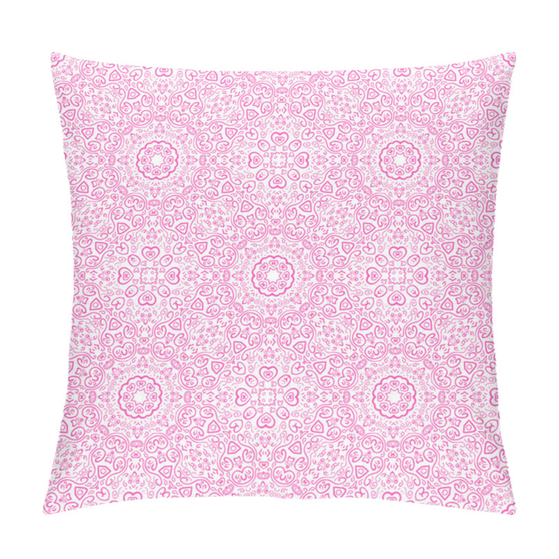 Personality  Beautiful Pink Ornamental Background. Vector Illustration Pillow Covers