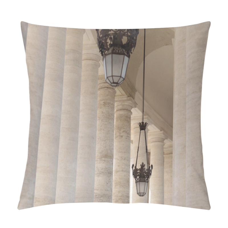 Personality  White Columns And Street Lamps Pillow Covers