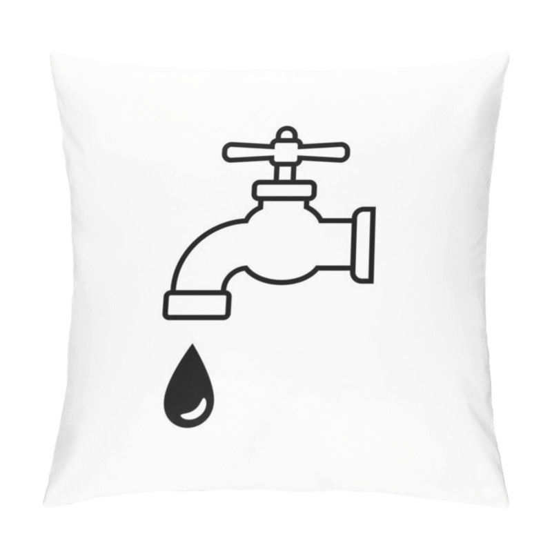 Personality  Faucet Vector Icon On White Background Pillow Covers