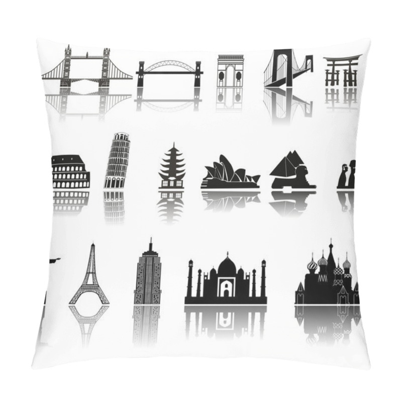 Personality  Set Of Icons (buildings, Ancient, History) Pillow Covers