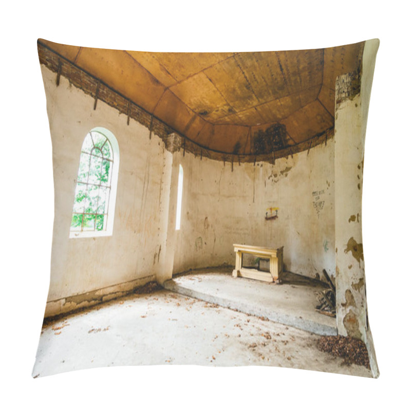 Personality  Abandoned Old Chapel Interior Pillow Covers