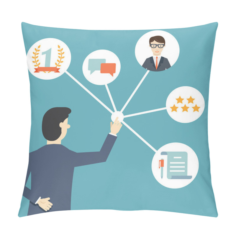 Personality  Customer Relationship Management. System For Managing Interactions With Current And Future Customers Pillow Covers