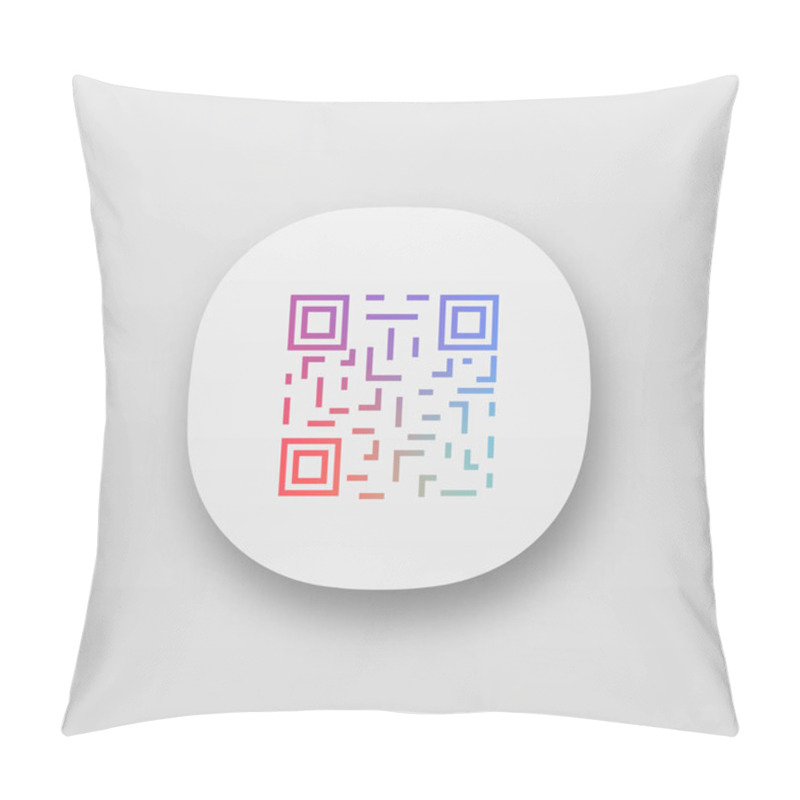 Personality  QR Code App Icon. UI/UX User Interface. Matrix Barcode Identification. 2D Data Code. Two-dimensional Barcode. Web Or Mobile Application. Vector Isolated Illustration Pillow Covers