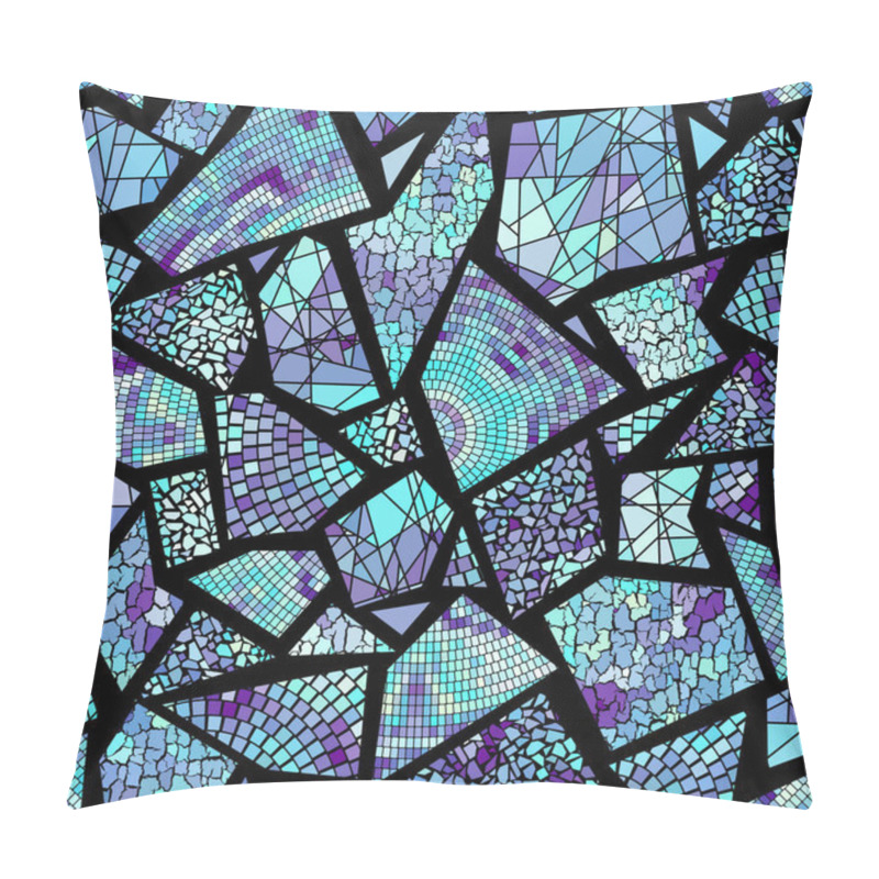 Personality  Seamless Mosaic Art Pattern. Abstract Art Background.. Vector Image. Pillow Covers