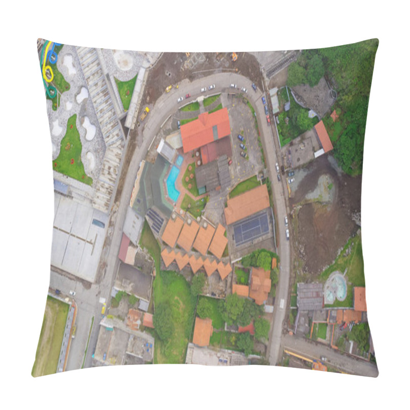 Personality  Shot Of Banos De Agua Santa, Latin American Town Pillow Covers