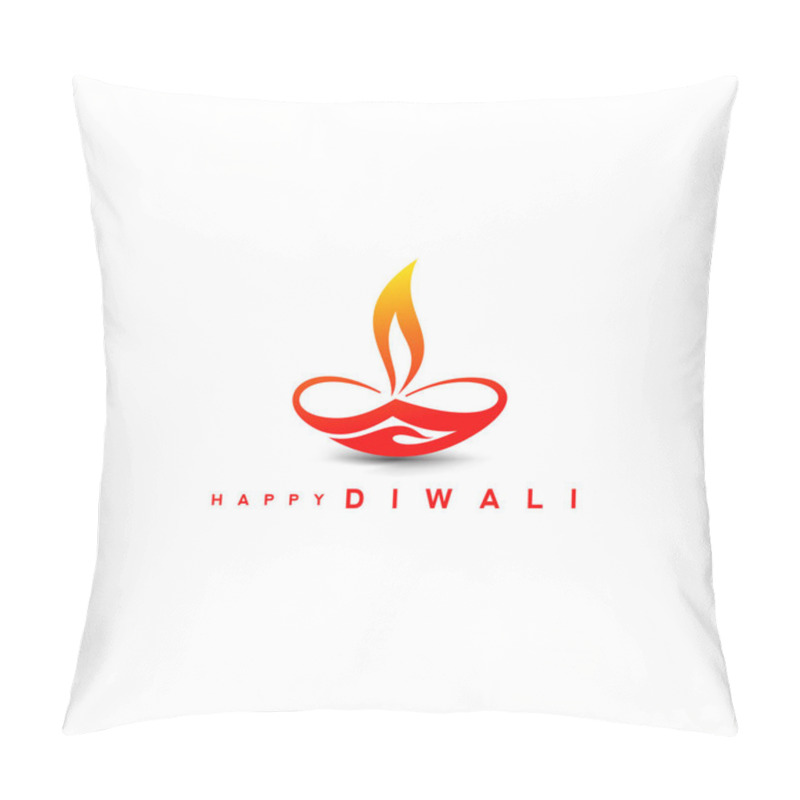 Personality  Handwritten Lettering Happy Diwali On White Background Vector Illustration. Pillow Covers