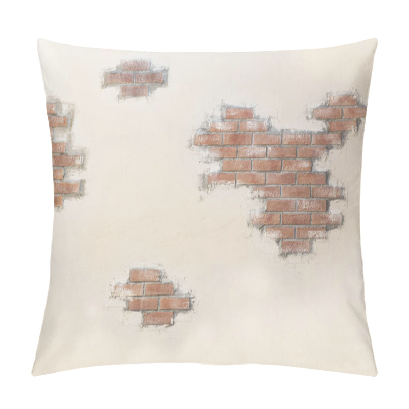 Personality  Old Wall On Which Plaster Fell Off In Places And Now You Can See The Bricks Pillow Covers