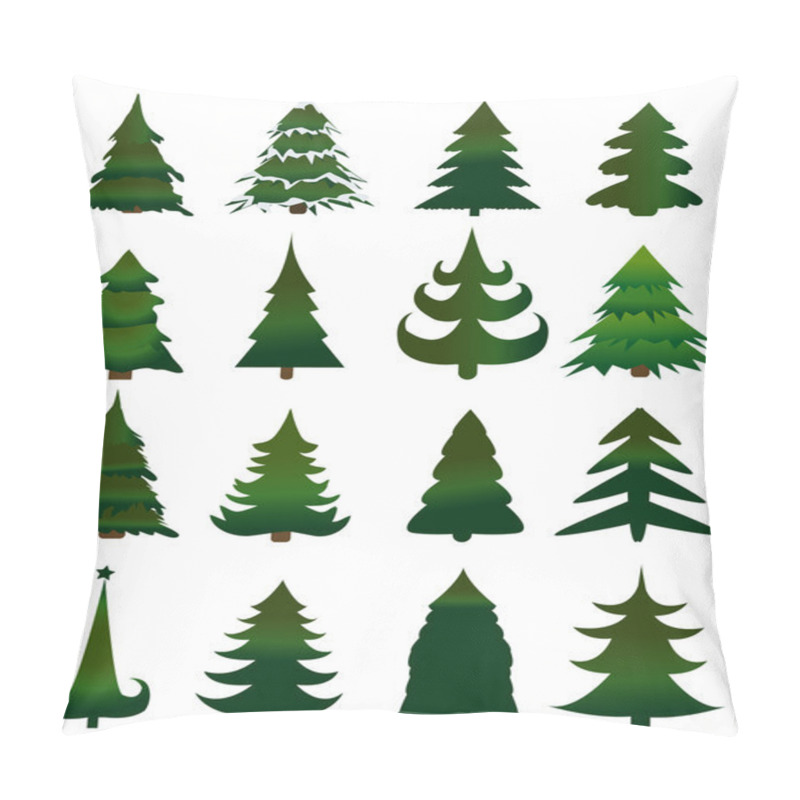 Personality  Set Of Christmas Trees Vector Pillow Covers