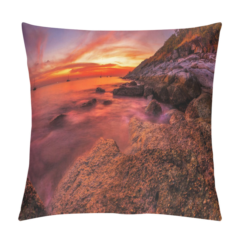 Personality  Panoramic View On Sunset Sea Pillow Covers