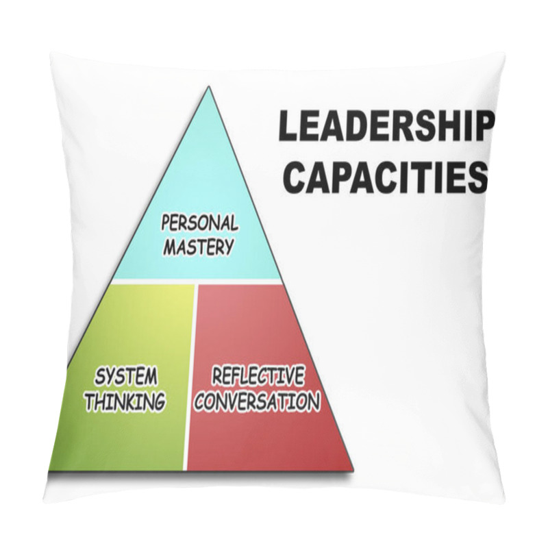 Personality  Leadership Capacities Pyramid Concept Isolated, 3d Rendering Pillow Covers