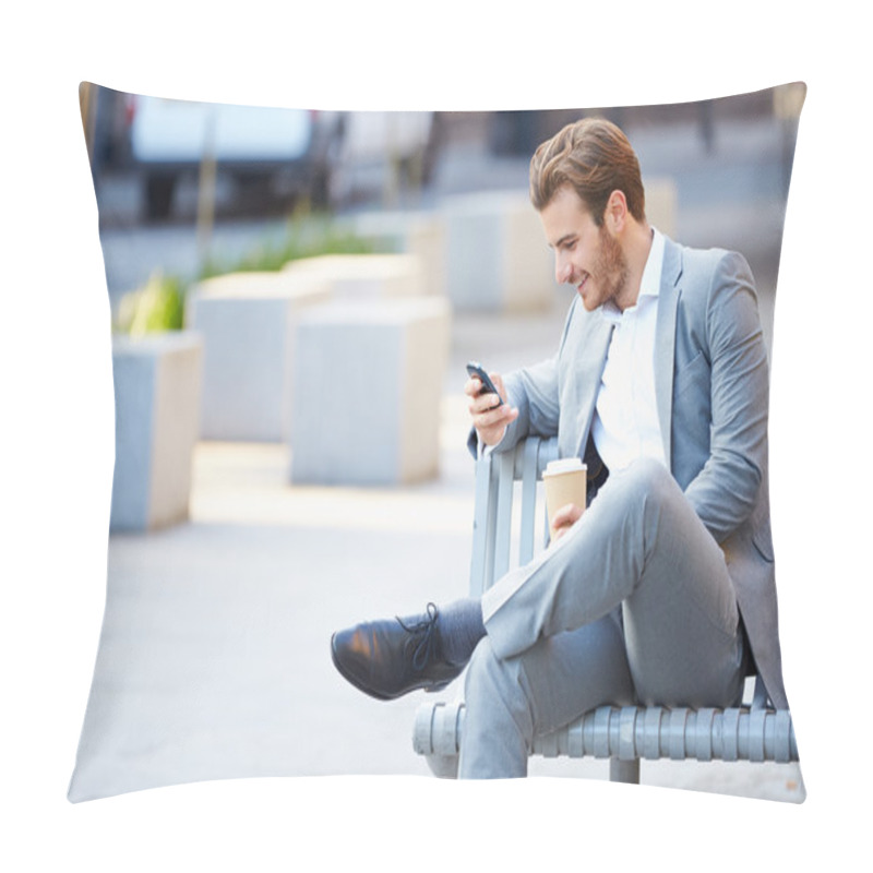 Personality  Businessman  Using Mobile Phone Pillow Covers