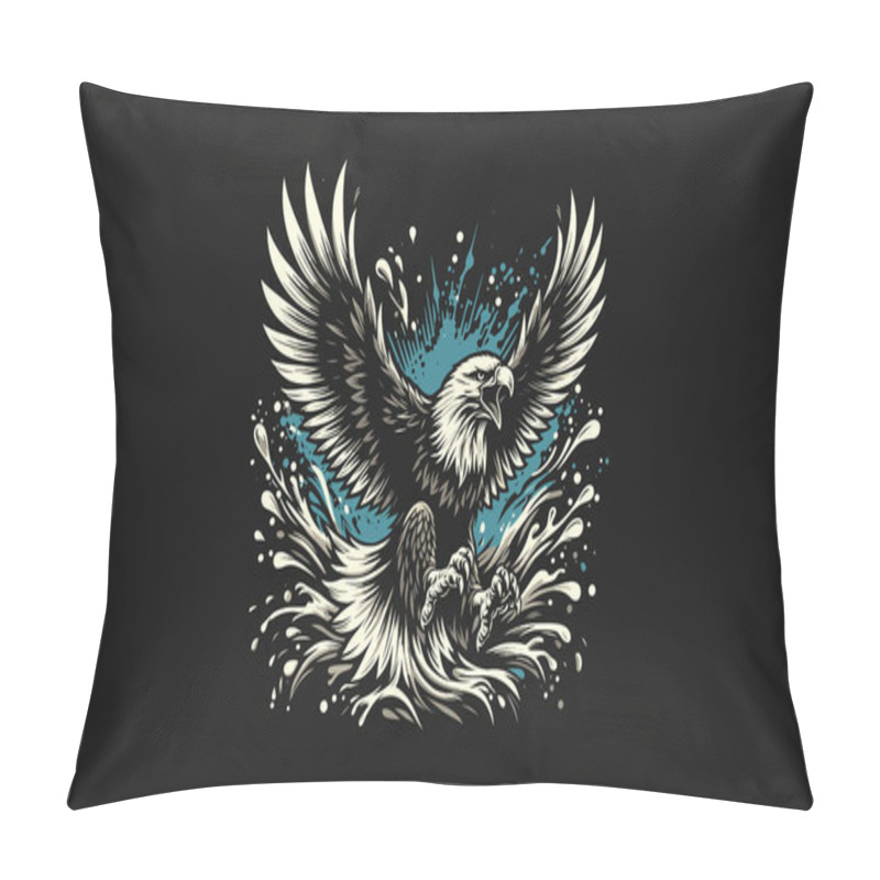 Personality  Flying Eagle Angry Vector Artwork Design Pillow Covers